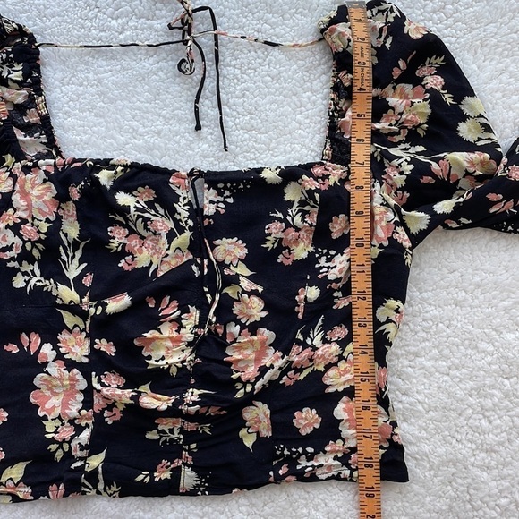 NWT - Free People Boho Cottagecore Floral Coastal Grandma Y2K Smocked Top, Sz M - Picture 7 of 10